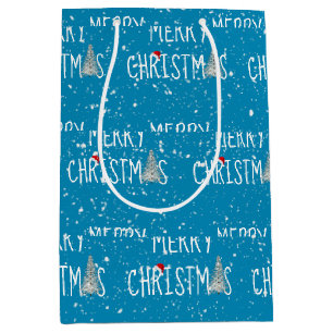 Kerstman in sneeuwvlokken medium cadeauzakje