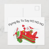 Kerstman in vliegtuig ansichtkaart briefkaart (Voorkant / Achterkant)