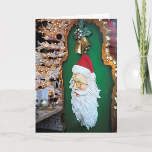 Kerstman in winkelruit kaart (Voorkant)