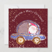 Kerstman in zijn auto met Kerstmis (Voorkant)