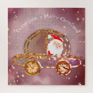 Kerstman in zijn auto met Kerstmis Legpuzzel