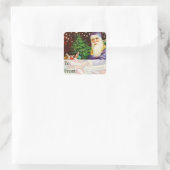  kerstman in zijn dikke Label (Tas)