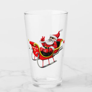 Kerstman in zijn lay glas
