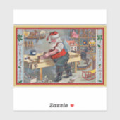 Kerstman in zijn workshop sticker (Vel)