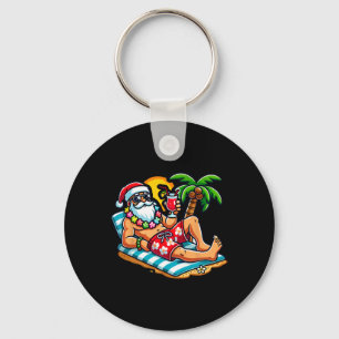 Kerstman in zwembroek Kerstmis in juli strand Sleutelhanger