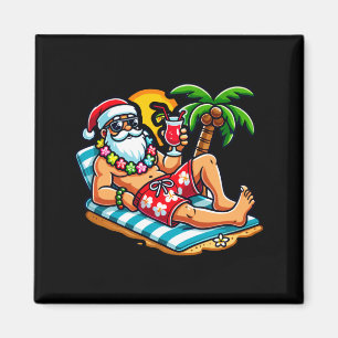 Kerstman in zwembroek zomer kerst strandfeest magneet
