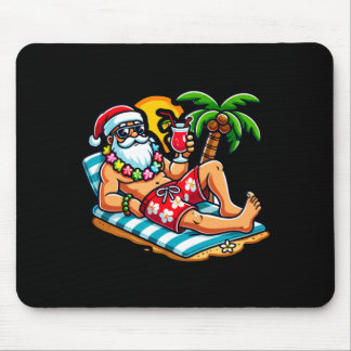 Kerstman in zwembroek zomer kerstfeest strandfeest muismat