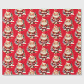 kerstman inpakpapier - rood (Vlak)