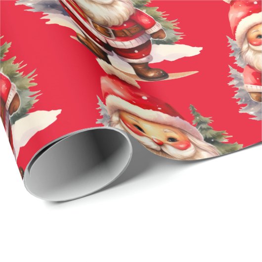 kerstman inpakpapier - rood (Rol Hoek)