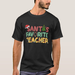 Kerstman is favoriete leraar Santa Hoed Xmas Tree T-shirt