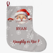 Kerstman is hier aangepaste naam en bericht grote kerstsok (Voorkant)