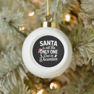 Kerstman is niet de enige die in december zwanger keramische bal ornament