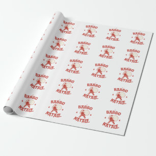 Kerstman Italiaanse Kerstman Rendier Prettig Kerst Cadeaupapier