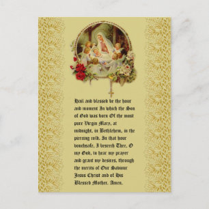 Kerstman Jezus in Manger Floral Pointsettia Briefkaart