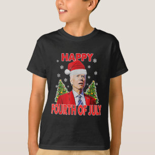 Kerstman Joe Biden Gelukkig 4 juli Grappig Prettig T-shirt