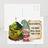 Kerstman Kabouter Briefkaart (Voorkant / Achterkant)