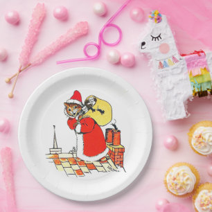 Kerstman Kat, Louis Wain Papieren Bordje