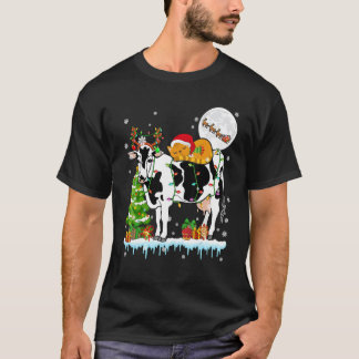 Kerstman Kat Ridder Rendier Koe Kerstboom Boerderi T-shirt