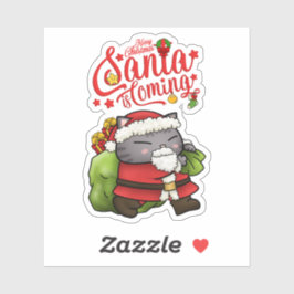 Kerstman Kat Sticker