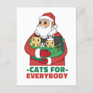 Kerstman katten voor iedereen briefkaart