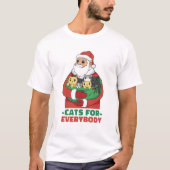 Kerstman katten voor iedereen t-shirt (Voorkant)
