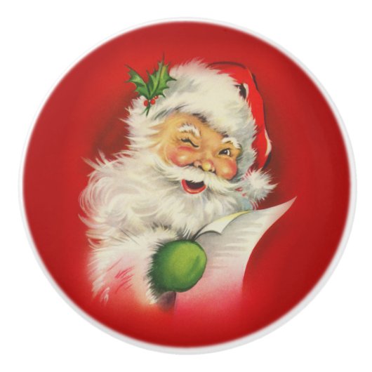  kerstman keramische knop (Voorkant)