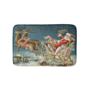 Kerstman Kerst Antique slee rendier Badmat