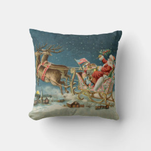 Kerstman Kerst Antique slee rendier Kussen