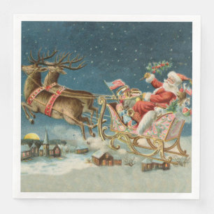 Kerstman Kerst Antique slee rendier Servet