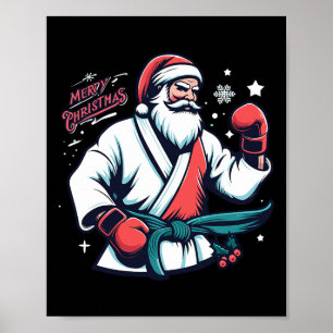 Kerstman Kerst Boxer Boksliefhebber Kickboksen Mar Poster