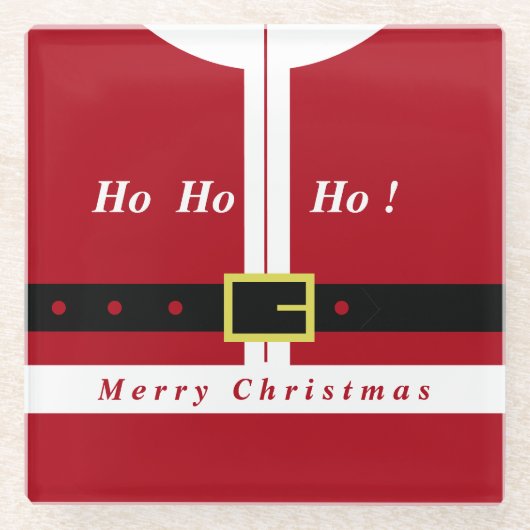 Kerstman Kerst Glas Onderzetter Glazen Onderzetter (Voorkant)