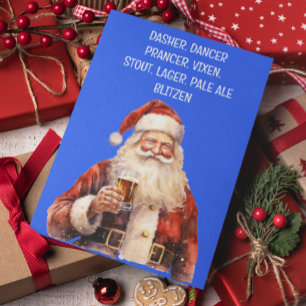 Kerstman Kerst Grappige Namen Rendieren Bier Feestdagen Kaart