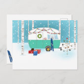 Kerstman kerst kampeerder kaart (Voorkant / Achterkant)