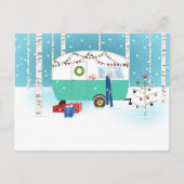 Kerstman kerst kampeerder kaart (Voorkant)