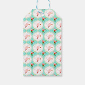 Kerstman Kerst Pickleball Ogee Patroon Cadeaulabel (Achterkant)