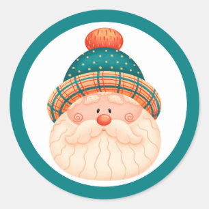 Kerstman Kerst Ronde Sticker