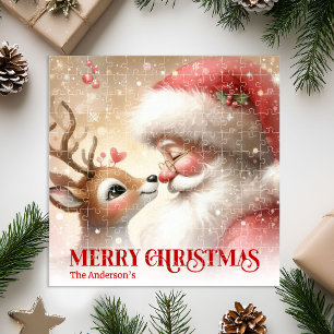 Kerstman Kerst Rudolf Persoonlijk Kinder Cadeau Legpuzzel