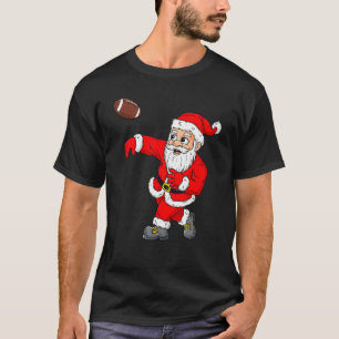 Kerstman Kerst Santa Claus Voetbal Quarterback Jon T-shirt