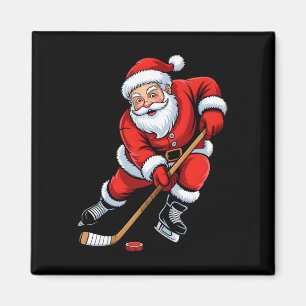 Kerstman Kerst Santa Ijs Hockey Jongens Mannen Xma Magneet