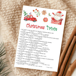 Kerstman Kerst Trivia Spel Feestdagenkaart