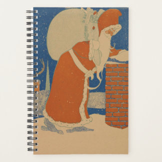 Kerstman Kerstavond Schoorsteen Vintage Planner