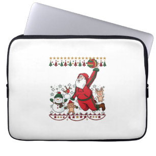 Kerstman Kerstbal Sneeuwman Rendier Laptop Sleeve