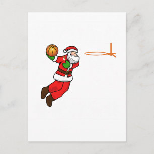 Kerstman Kerstbasketbalspeler Feestdagenkaart