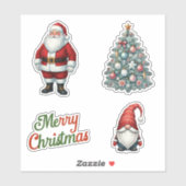 kerstman | Kerstboom | kabouterset Sticker (Vel)