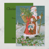 Kerstman Kerstboom mand speelgoed Holly Kaart (Voorkant / Achterkant)