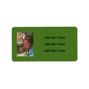 Kerstman Kerstboom Ornament raam Etiket