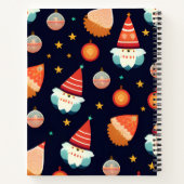 Kerstman Kerstdecoraties Retro Patroon Notitieboek (Achterkant)