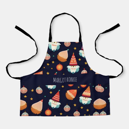 Kerstman Kerstdecoraties Retro Patroon Schort (Voorkant)