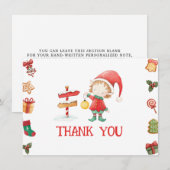 Kerstman Kerstelf Bedankkaart (Voorkant / Achterkant)