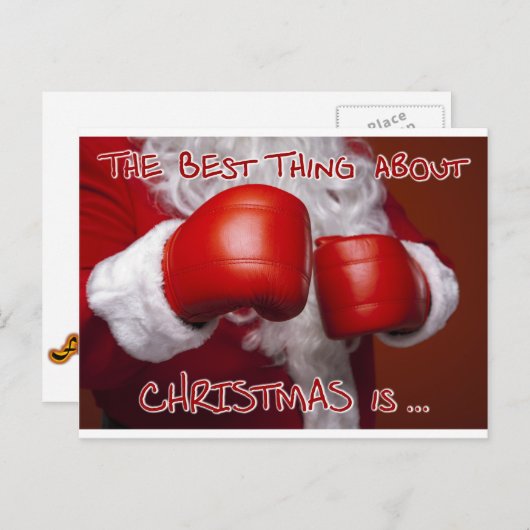 Kerstman Kerstfeest Grappige Humor Boxing Day Feestdagenkaart (Voorkant / Achterkant)